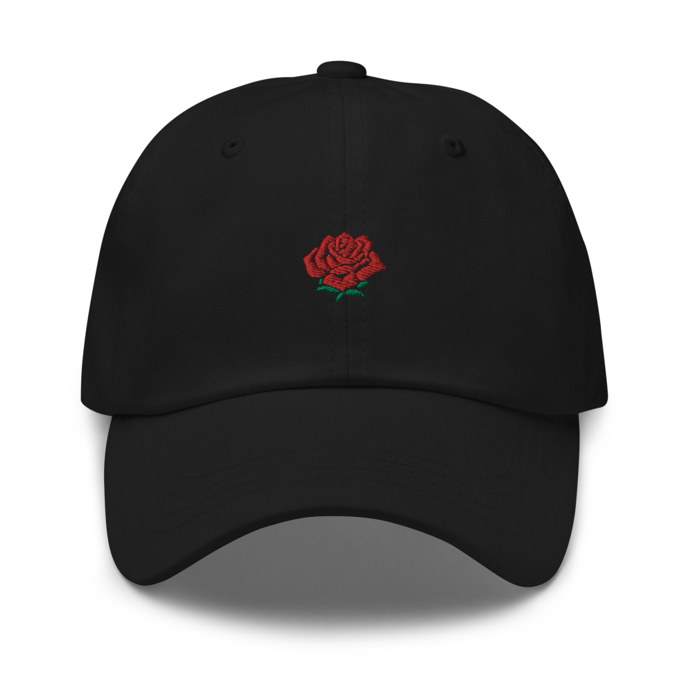 EMBROIDERED ROSE DAD HAT